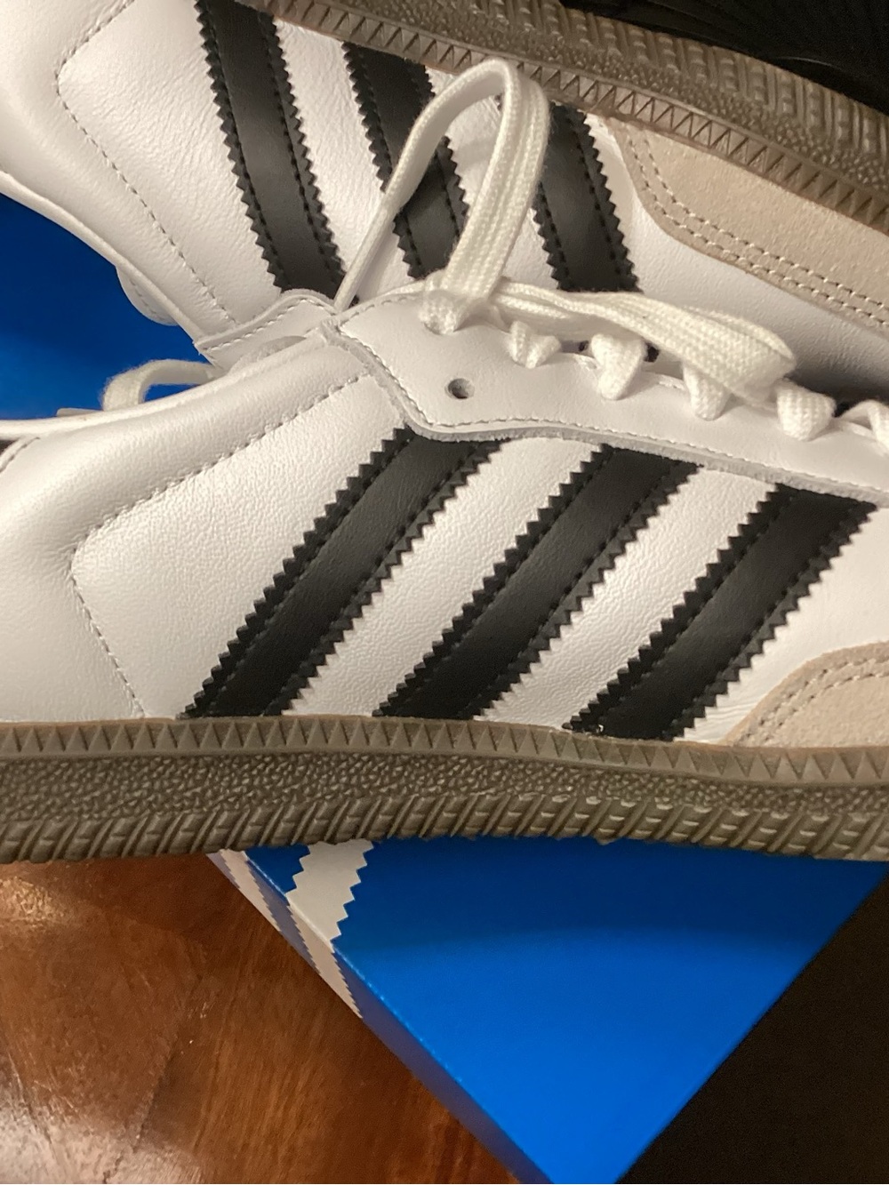 adidas White and Black Classic Three-Stripe Sneakers